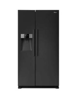 Swan Sr13020B Plumbed American-Style Fridge Freezer - Black